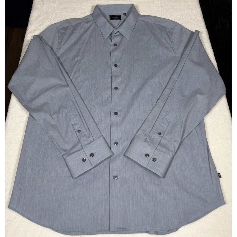 7 Diamonds Men’s Long Sleeve Button Down Shirt XXL / 2XL Gray Stretch Casual